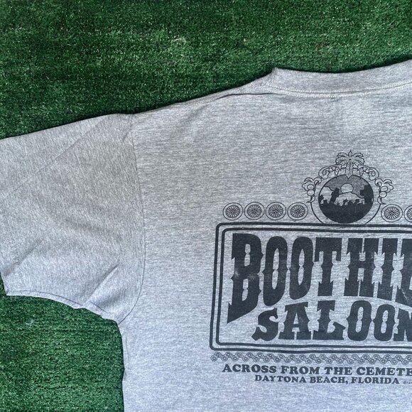Vintage 90s Boot Hill Saloon Shirt Punk Biker Motorcycle Tee - Picture 2 of 7